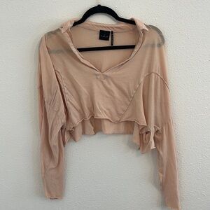 Urban Outfitters Out from Under Orange Long Sleeve Crop Top Size Medium M